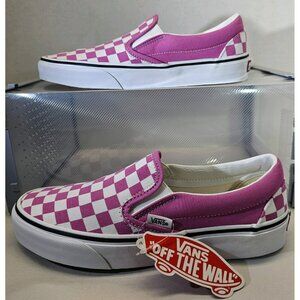Vans Unisex Pink/White Classic Checkerboard Off The Wall Slip-On Shoe Sz M6.5/W8